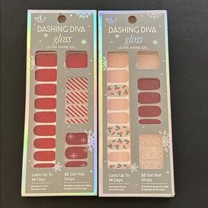 NEW Dashing Diva [HOLLY]Wood & MINT WHIRLED Nail Wraps Strips Holiday Christmas